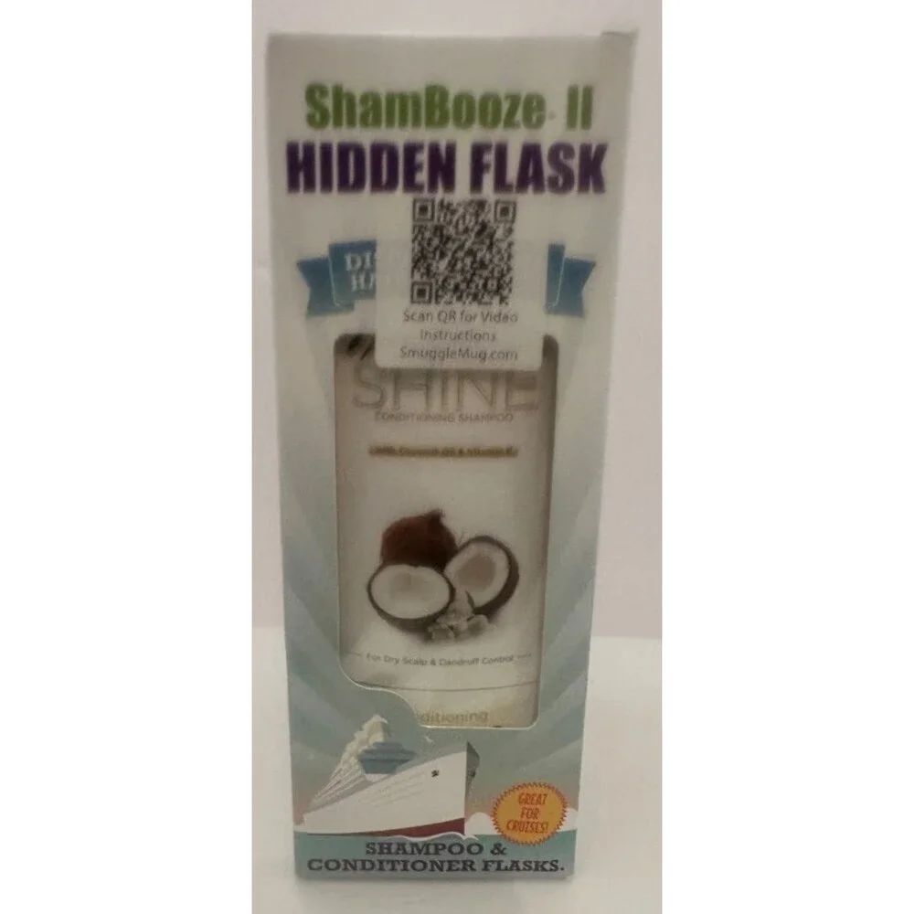 Shampoo & Conditioner Flasks/32 oz total/Hidden Travel Flasks - 2 bottle Set new